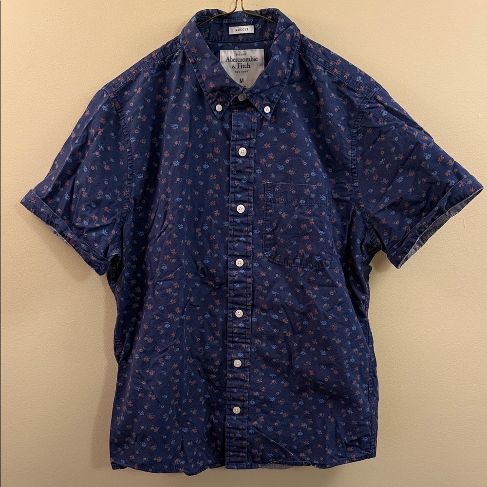 Abercrombie & Fitch Navy Floral Button-Down Shirt